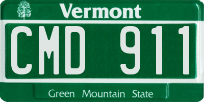 VT license plate CMD911