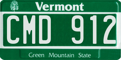 VT license plate CMD912