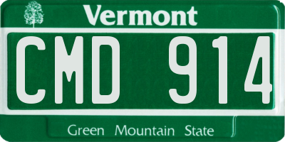 VT license plate CMD914