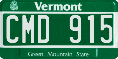 VT license plate CMD915