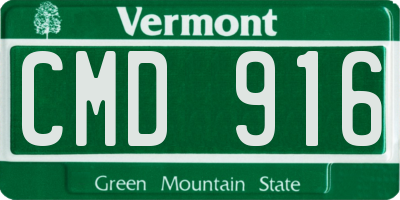 VT license plate CMD916