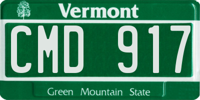 VT license plate CMD917
