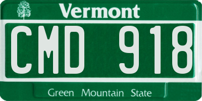 VT license plate CMD918