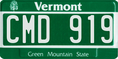 VT license plate CMD919