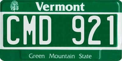VT license plate CMD921