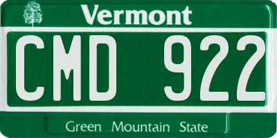 VT license plate CMD922