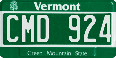 VT license plate CMD924
