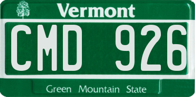 VT license plate CMD926