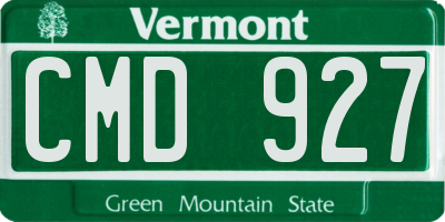 VT license plate CMD927