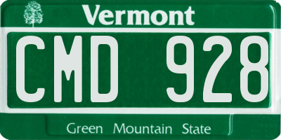 VT license plate CMD928