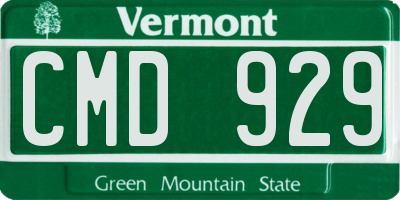 VT license plate CMD929