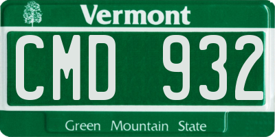VT license plate CMD932