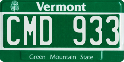 VT license plate CMD933