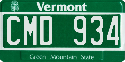 VT license plate CMD934