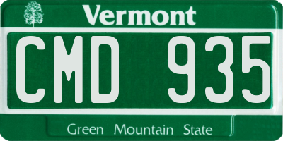 VT license plate CMD935