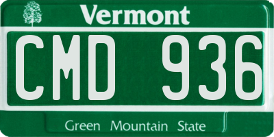 VT license plate CMD936