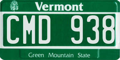VT license plate CMD938