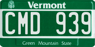 VT license plate CMD939