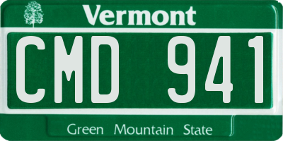 VT license plate CMD941