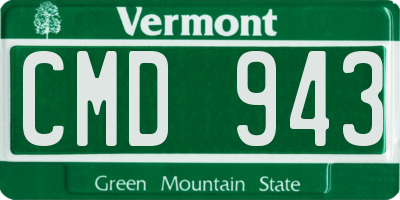VT license plate CMD943