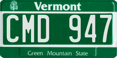 VT license plate CMD947