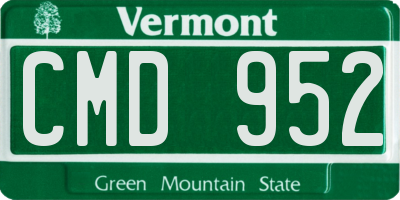 VT license plate CMD952