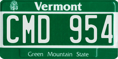 VT license plate CMD954
