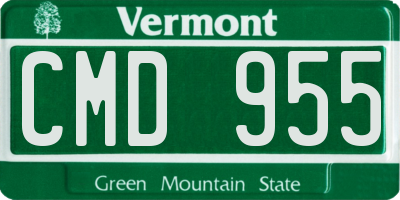 VT license plate CMD955