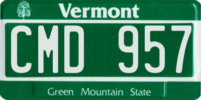 VT license plate CMD957
