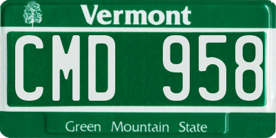 VT license plate CMD958