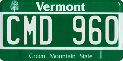 VT license plate CMD960