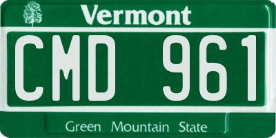 VT license plate CMD961