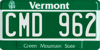 VT license plate CMD962