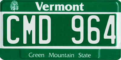 VT license plate CMD964