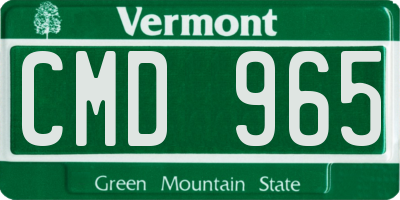 VT license plate CMD965