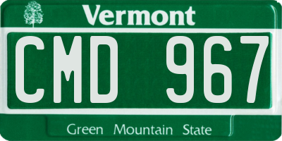 VT license plate CMD967