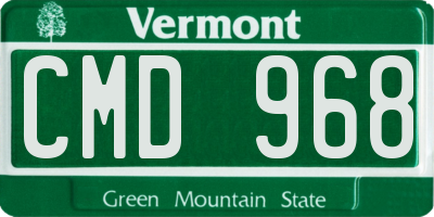 VT license plate CMD968
