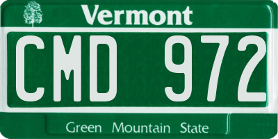 VT license plate CMD972
