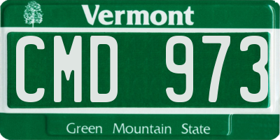 VT license plate CMD973