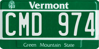 VT license plate CMD974