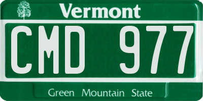 VT license plate CMD977