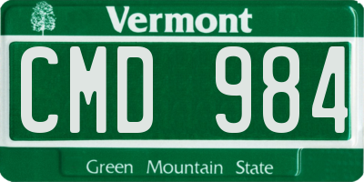 VT license plate CMD984