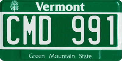 VT license plate CMD991