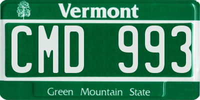 VT license plate CMD993