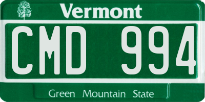 VT license plate CMD994