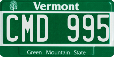 VT license plate CMD995