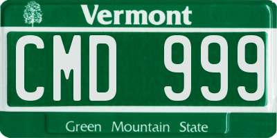 VT license plate CMD999