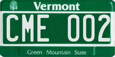 VT license plate CME002