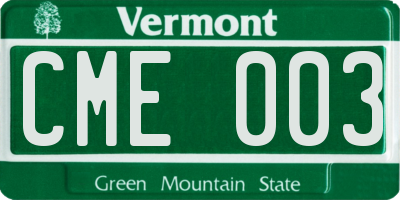 VT license plate CME003