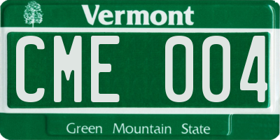 VT license plate CME004